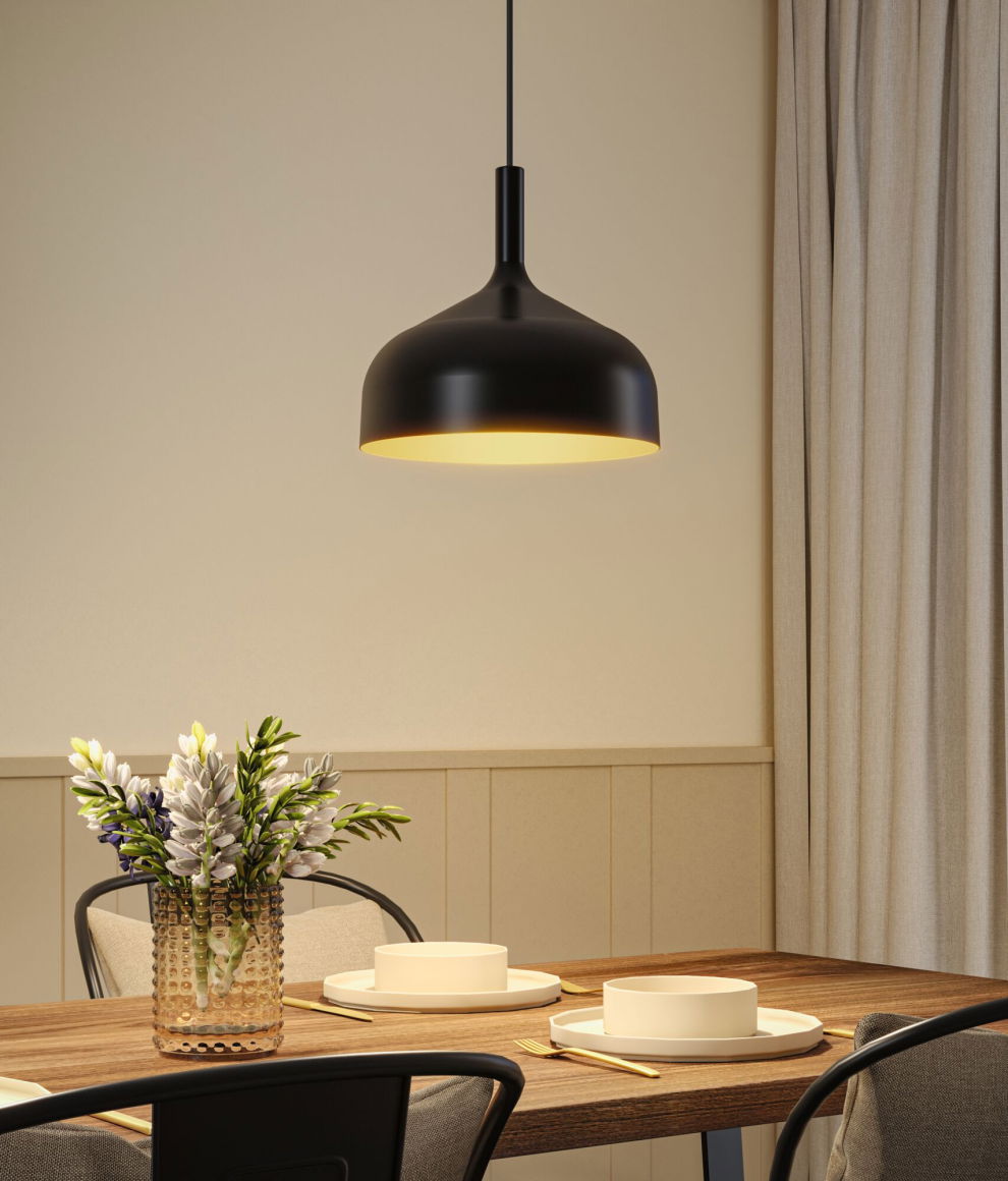 Pendelleuchte Embla II E27 Schwarz/Gold Metall/Metall