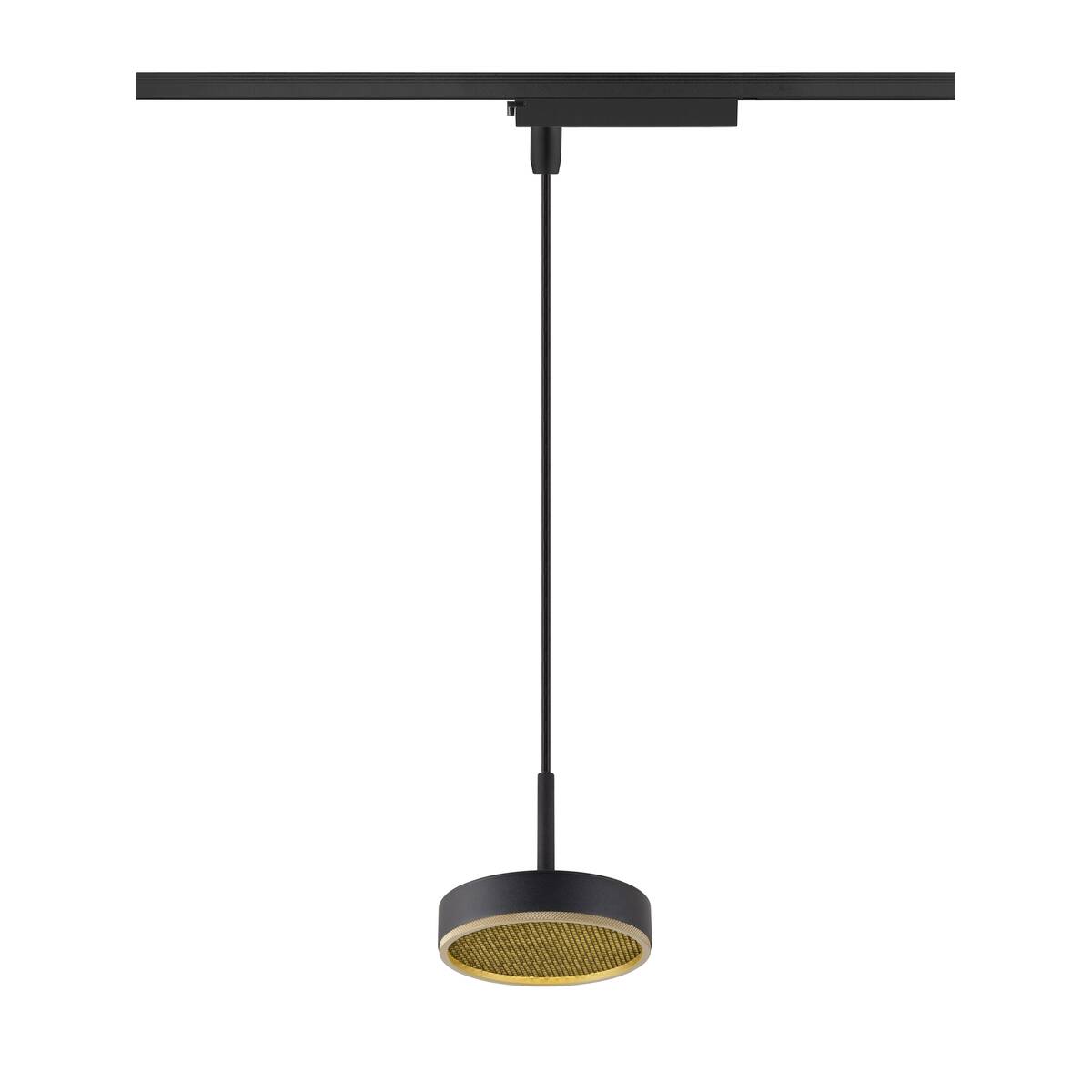 GRIP! FLAT 1~ Pendelleuchte, PHASE, Pendellänge 200 cm, 2700/3000 K, schwarz / gold,