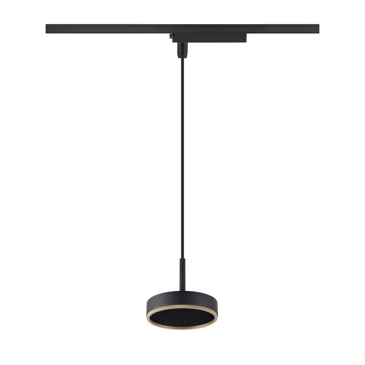 GRIP! FLAT 1~ Pendelleuchte, PHASE, Pendellänge 200 cm, 2700/3000 K, schwarz / gold,