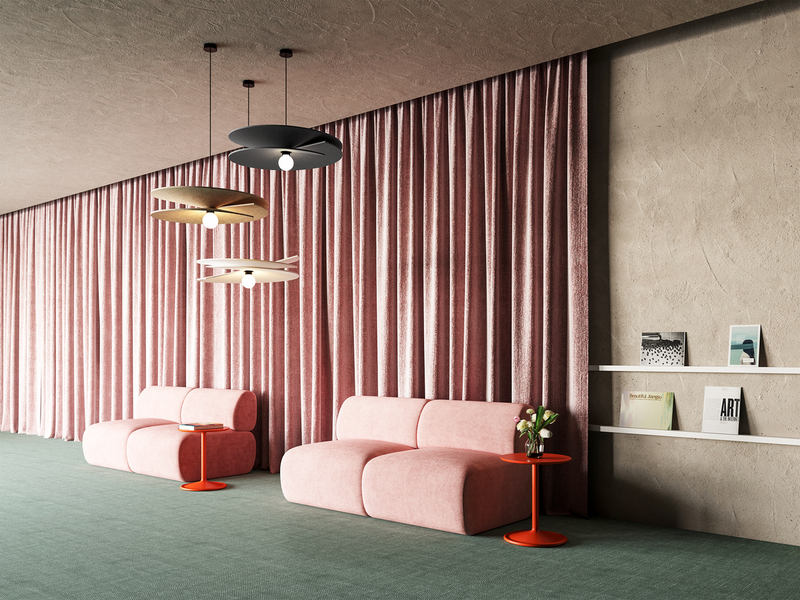 Suspensions acoustiques WEVER & DUCRÉ SPIRRA SOFT dans un intérieur moderne