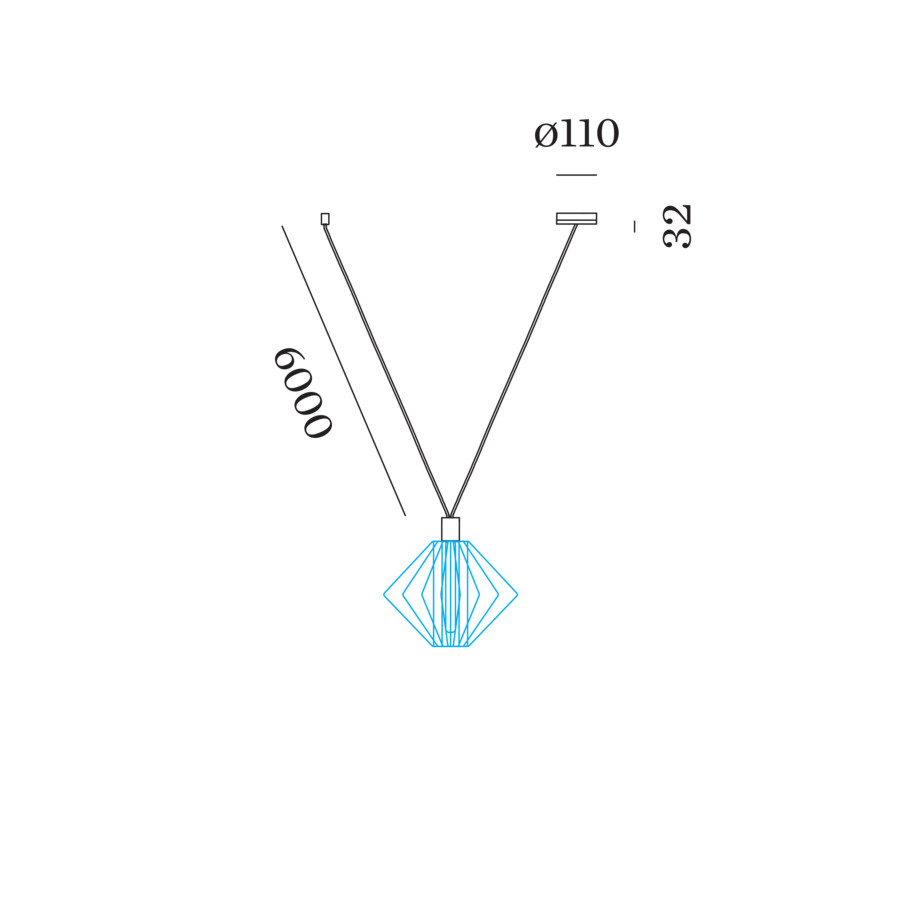 Wiro Ceiling Susp Set Decenter 1.0 E27