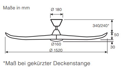 Eco Genuino-L 122 Deckenventilator mit Licht