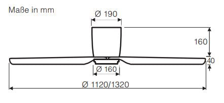 WiFi/WLAN ceiling fan ECO PLANO II 132 WiFi