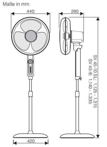 Gewerbe-Standventilator Greyhound SV 45-10-SL