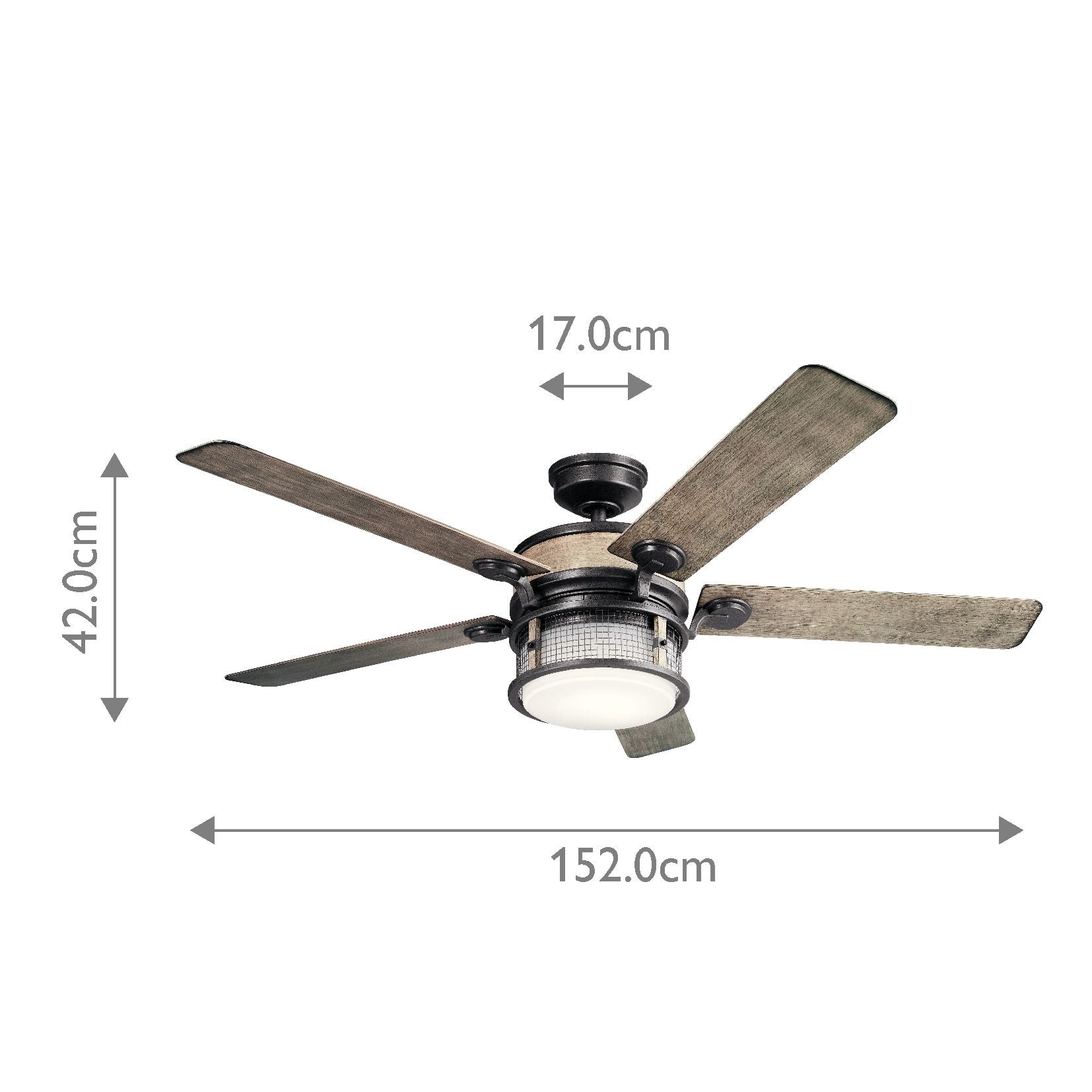Ahrendale - 60 Zoll / 152 cm Ventilator - Ambosseisen - Elsteadlighting - KLF - AHRENDALE - 60 - AVI