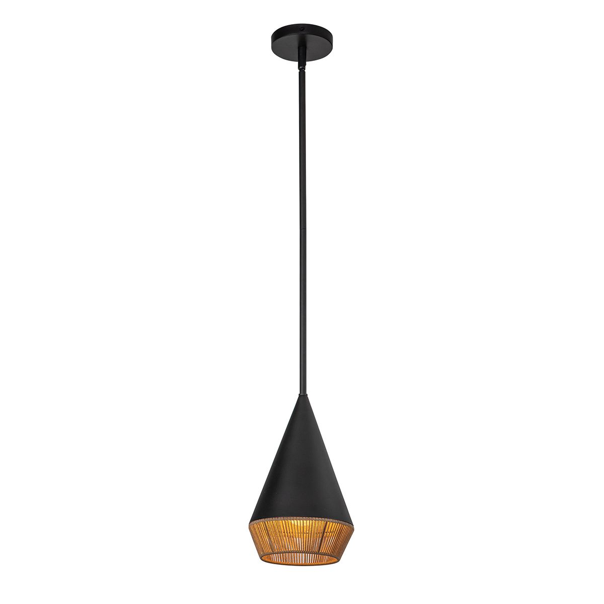 Alora Mood Daphne 1 lt kleine Pendelleuchte - Matt Schwarz & Natur