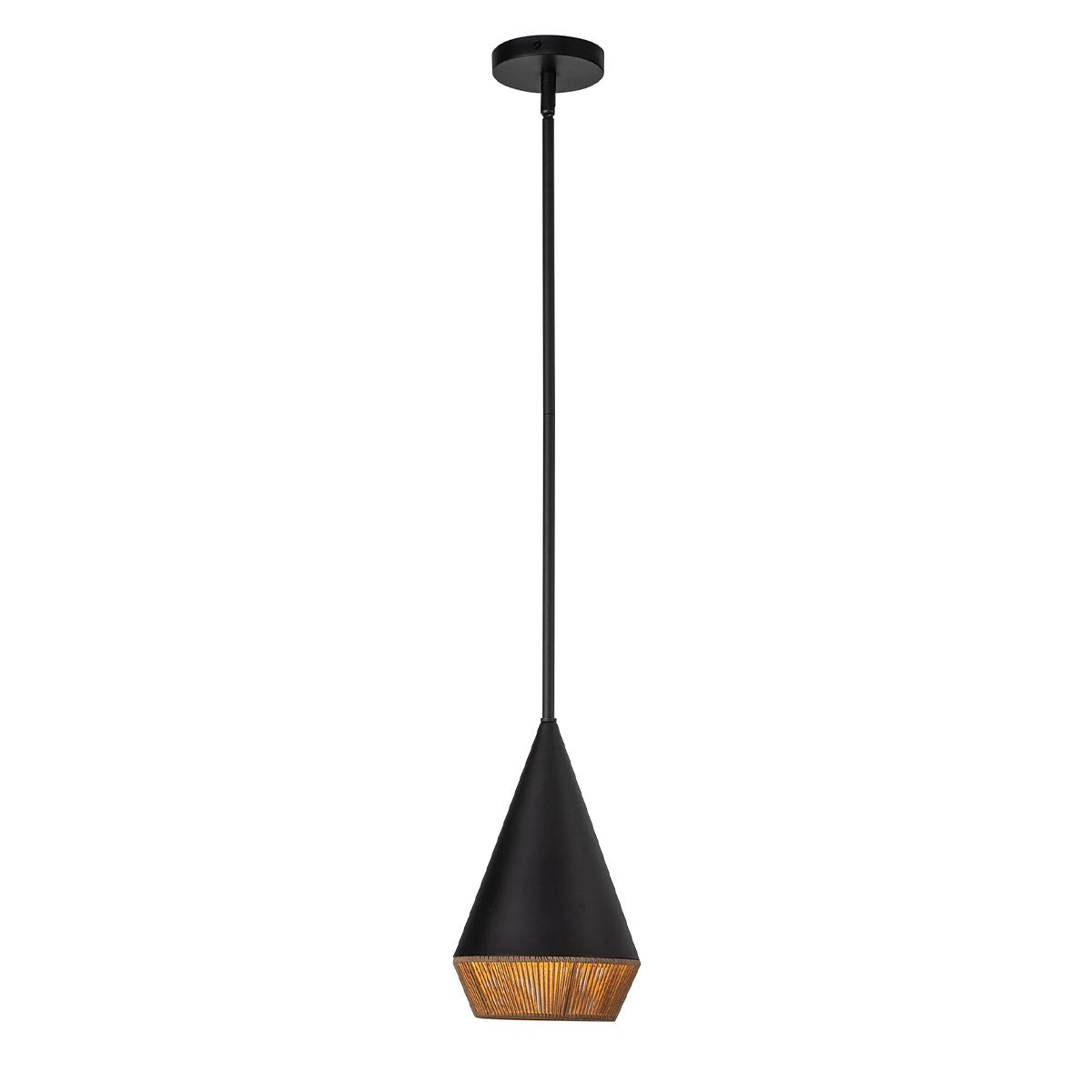 Alora Mood Daphne 1 lt kleine Pendelleuchte - Matt Schwarz & Natur