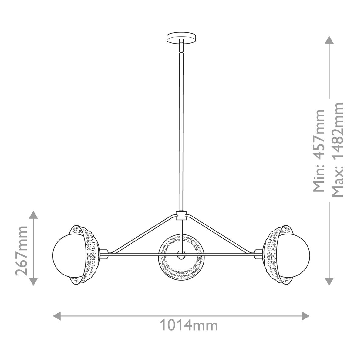 Alora Mood Perth Kronleuchter, 3 l, Mattschwarz - Elsteadlighting - leuchtengrosshandel24