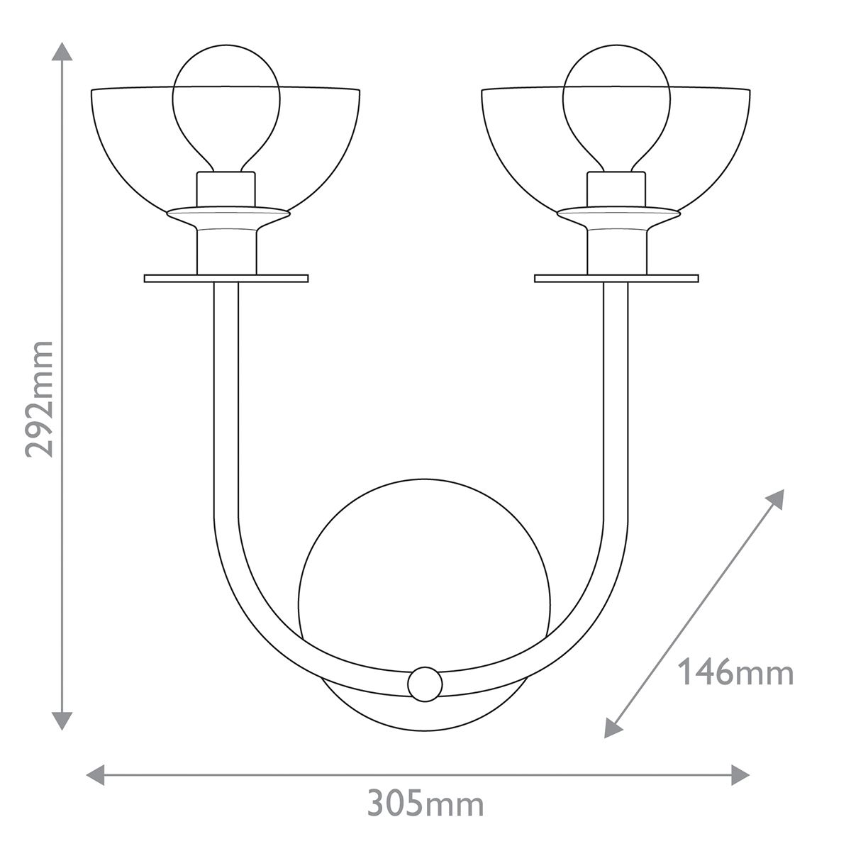 Alora Mood Sylvia 2 lt Wall Light - Brushed - Elsteadlighting - leuchtengrosshandel24