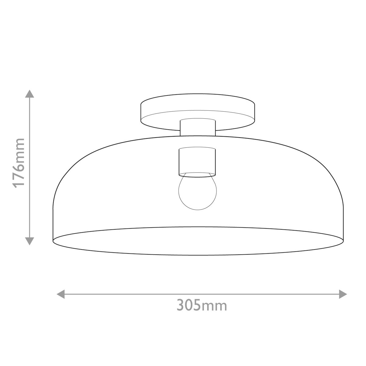 Alora Mood Sylvia 1 l halbbündig – Mattschwarz - Elsteadlighting - leuchtengrosshandel24