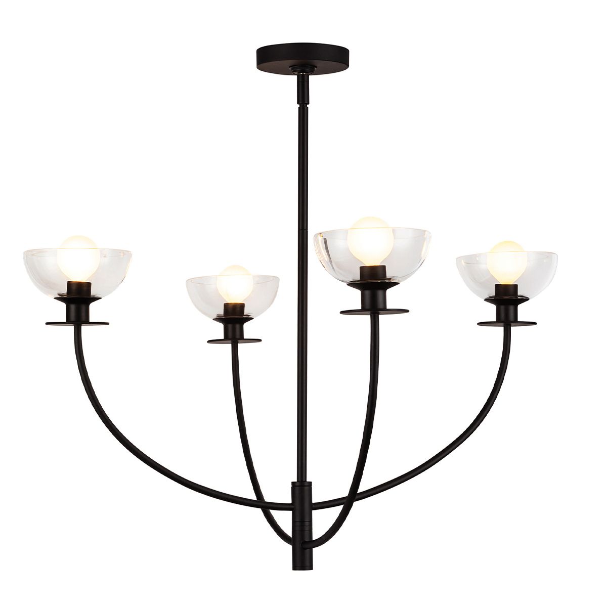 Alora Mood Sylvia Kronleuchter, 4 l, Mattschwarz - Elsteadlighting - leuchtengrosshandel24