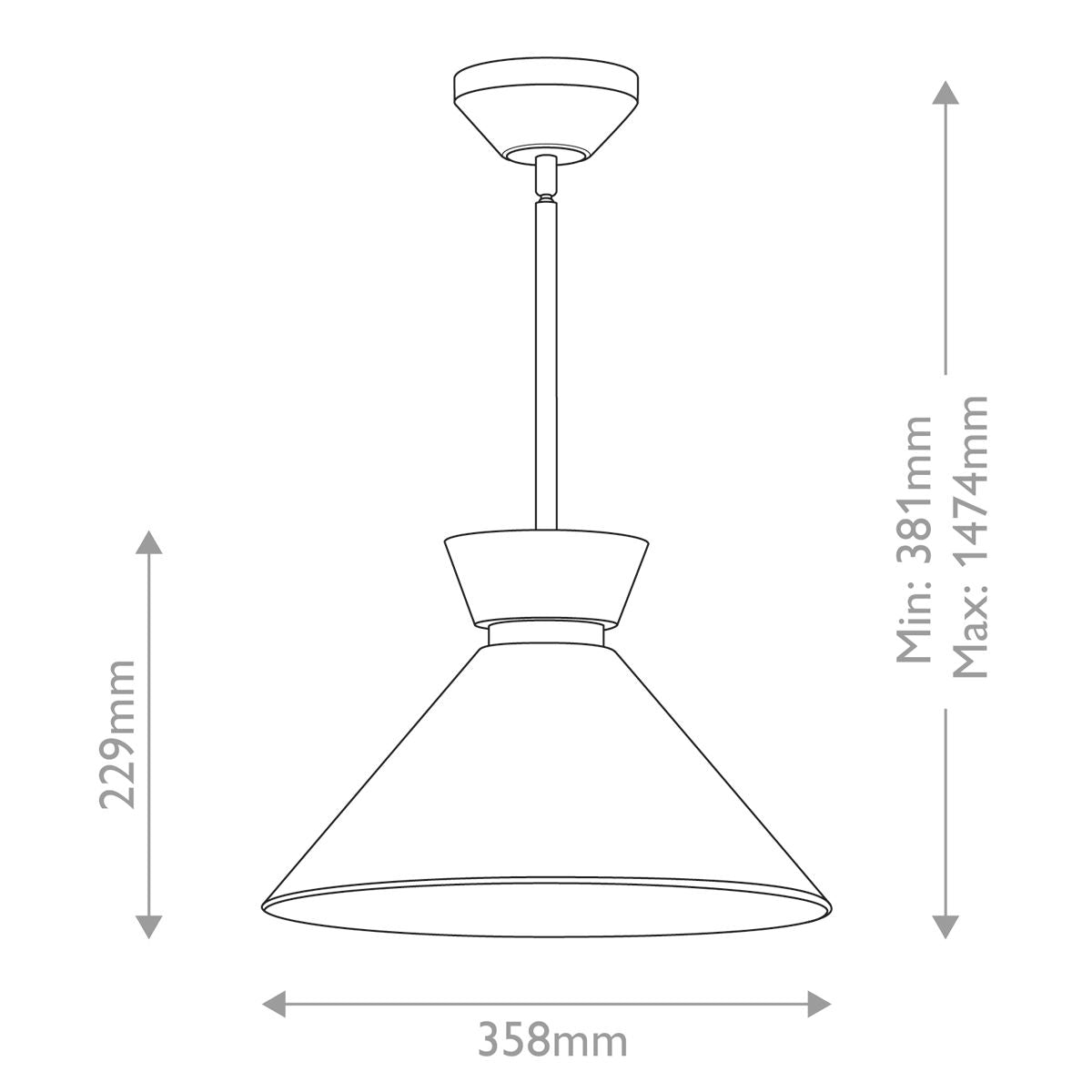 Alora Halston 1 lt Pendelleuchte - Matt Schwarz - Elsteadlighting - ALM - HALSTON - P - M - BK