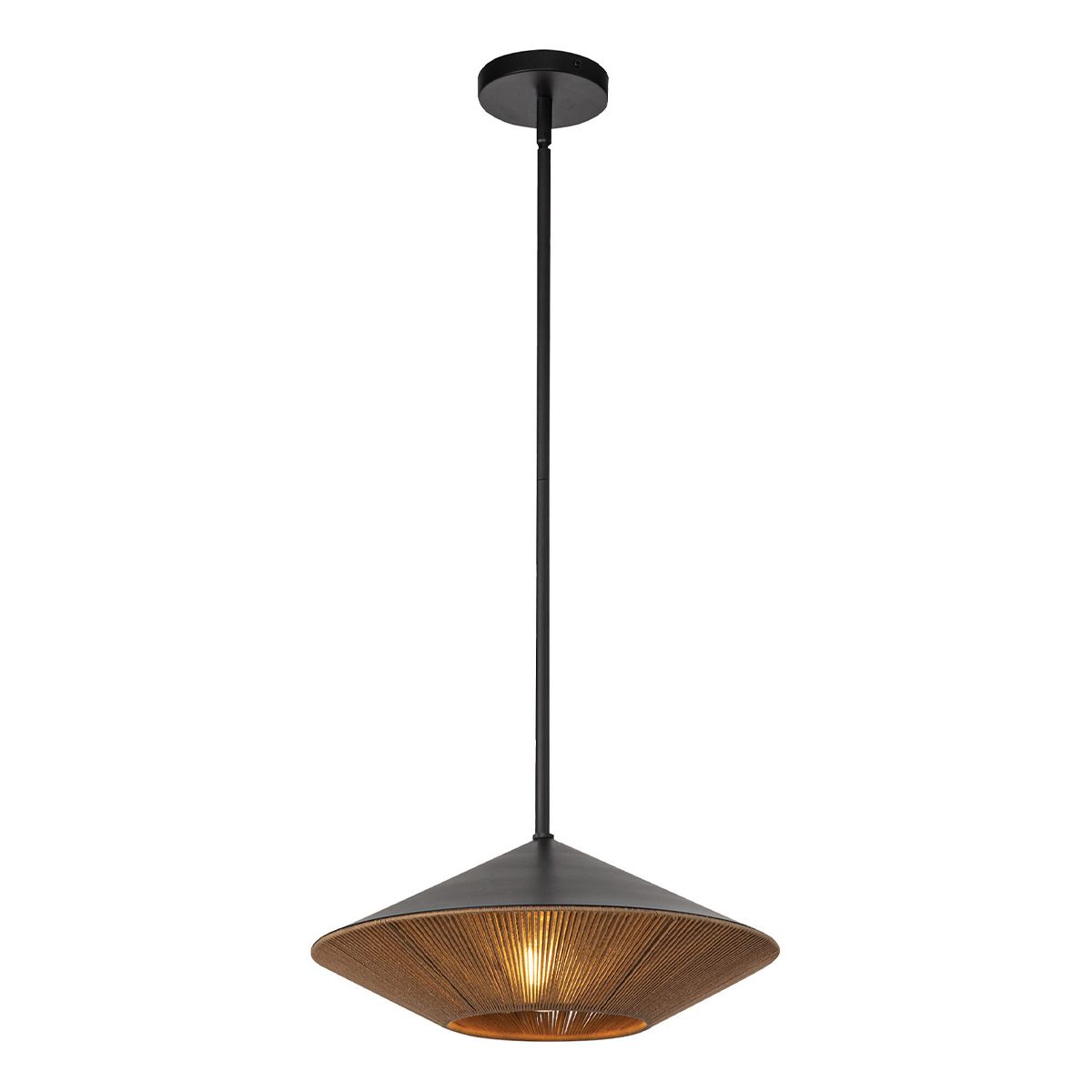 Alora Mood Daphne 1 lt große Pendelleuchte - Matt Schwarz & Natur - Elsteadlighting - ALM - DAPHNE - P - L - MB