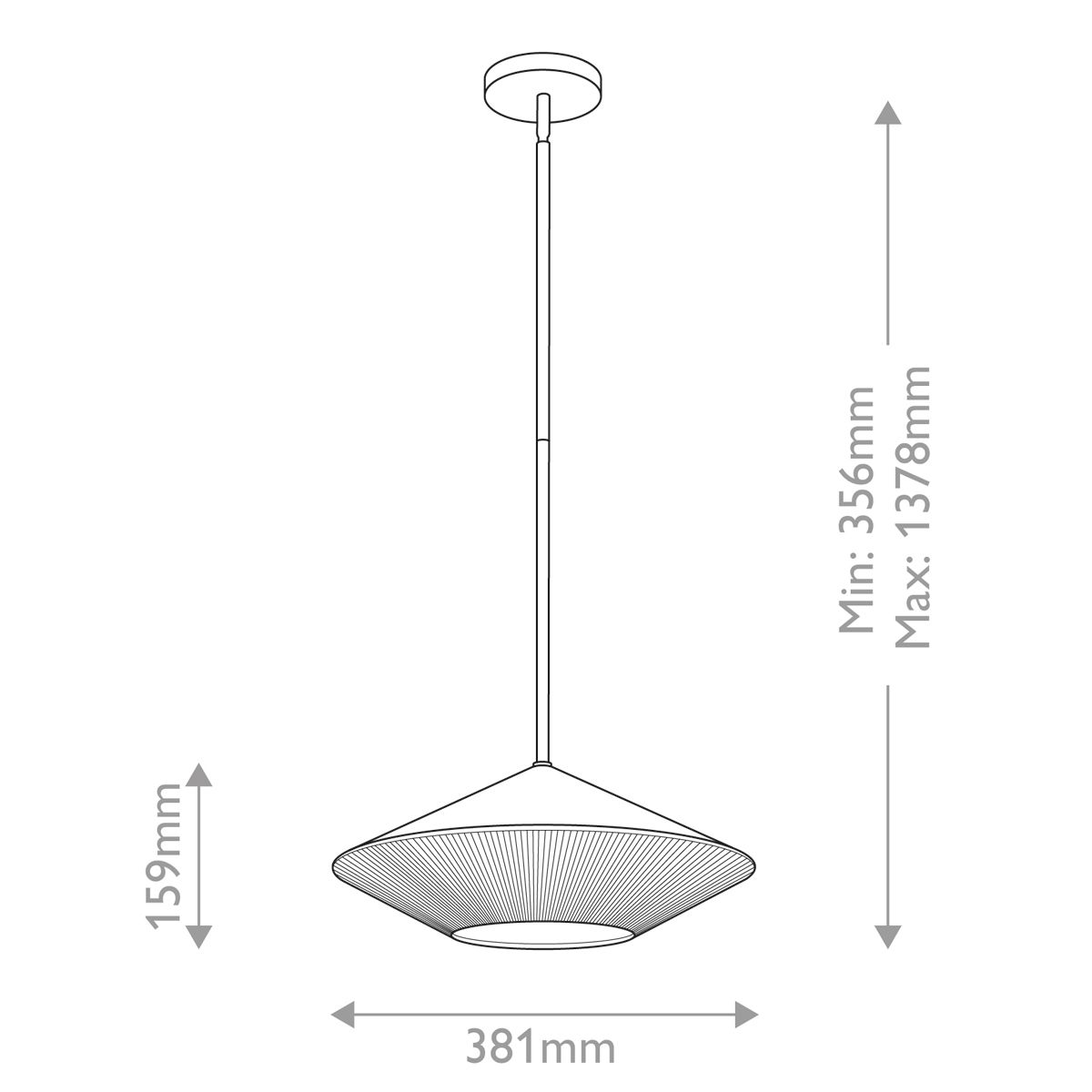 Alora Mood Daphne 1 lt große Pendelleuchte - Matt Schwarz & Natur - Elsteadlighting - ALM - DAPHNE - P - L - MB