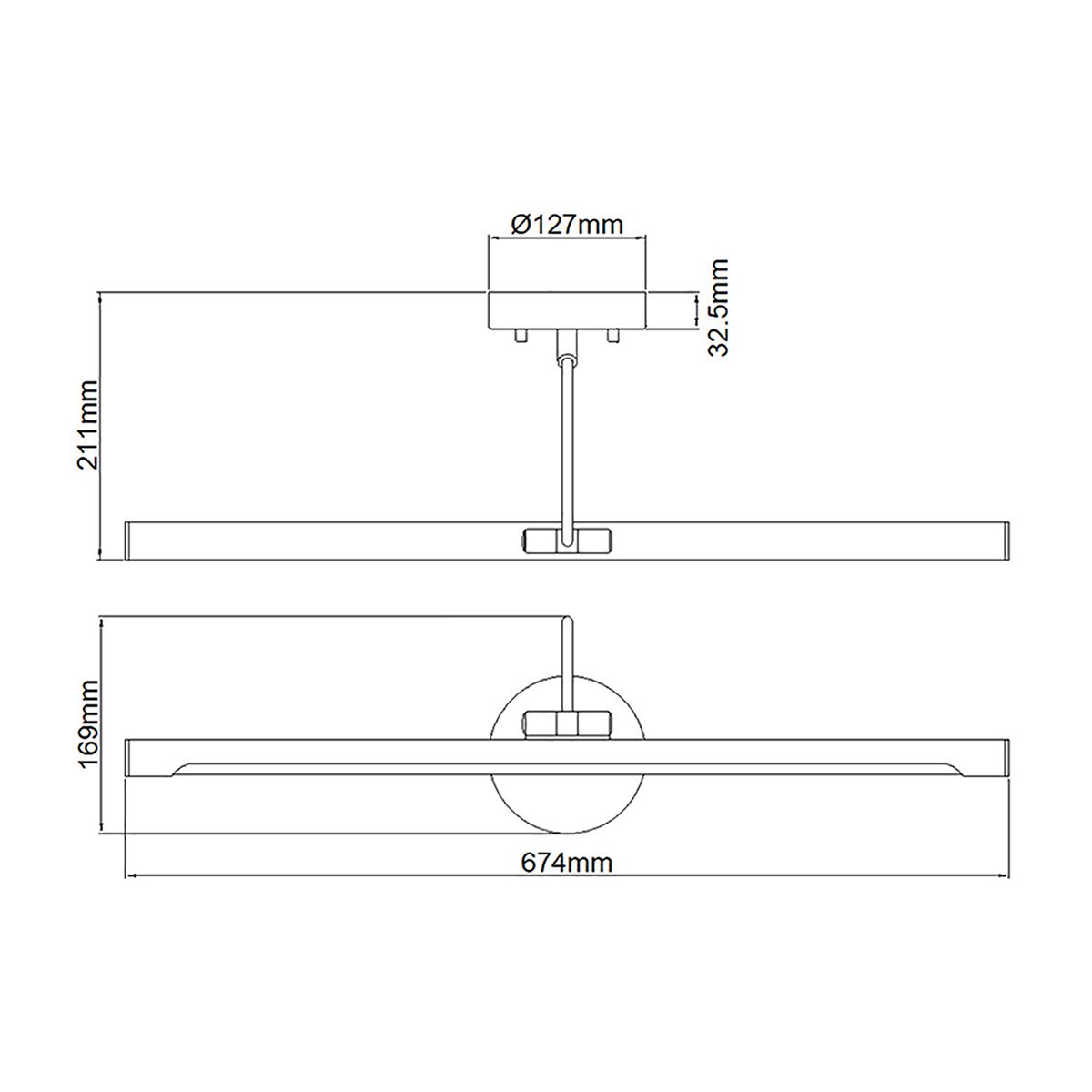 Alton 1-flammige große LED-Bilderleuchte, gebürstetes Nickel
