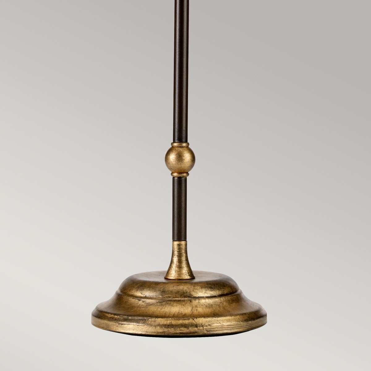 Amarilli 1-flammige Tischlampe mit braunem Schirm - Bronze mit goldener Patina