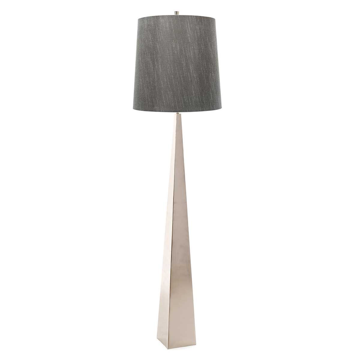 Stehlampe Ascent, 1-flammig, mit dunkelgrauem Schirm, Nickel poliert