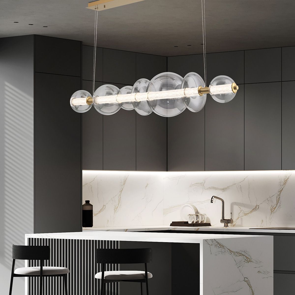 Atomo 7 - flammige lineare Pendelleuchte - Eurofase - QN - ATOMO - LP7 - BG