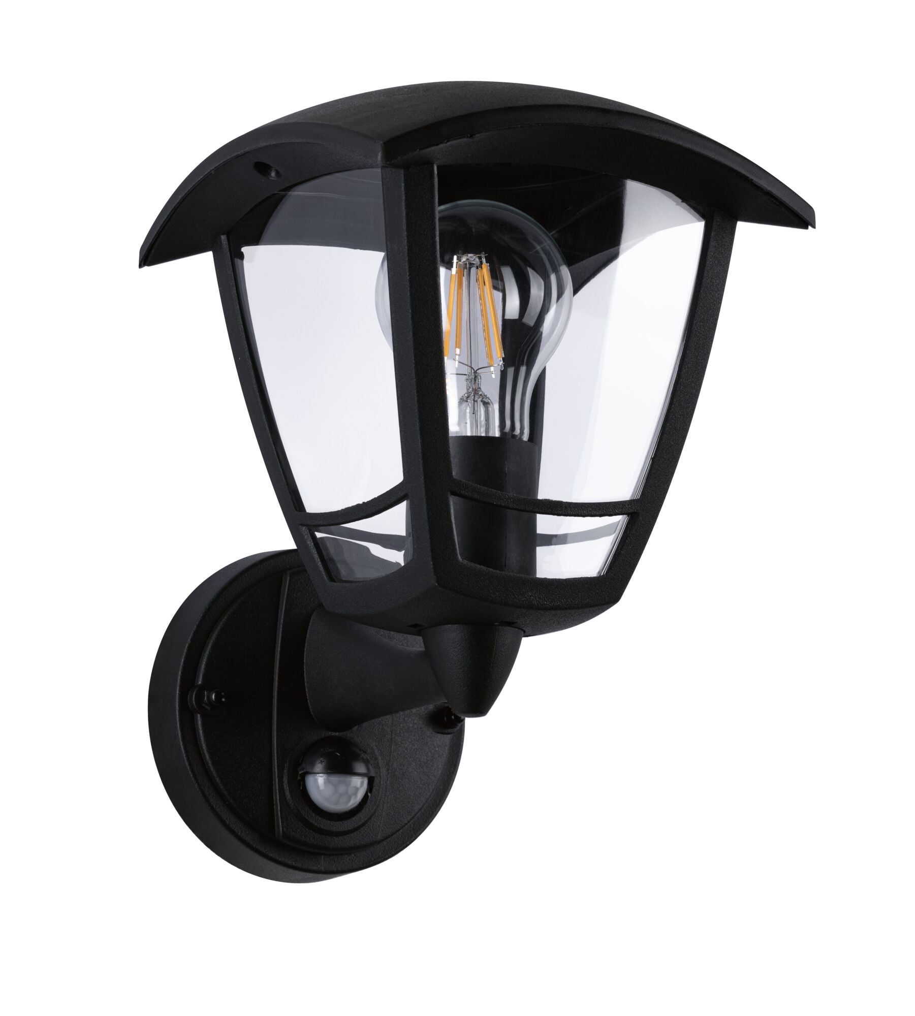 Außenwandleuchte Classic Curved Bewegungsmelder IP44 eckig 164x180mm max. 12W 230V Schwarz Kunststoff - Paulmann - 94647