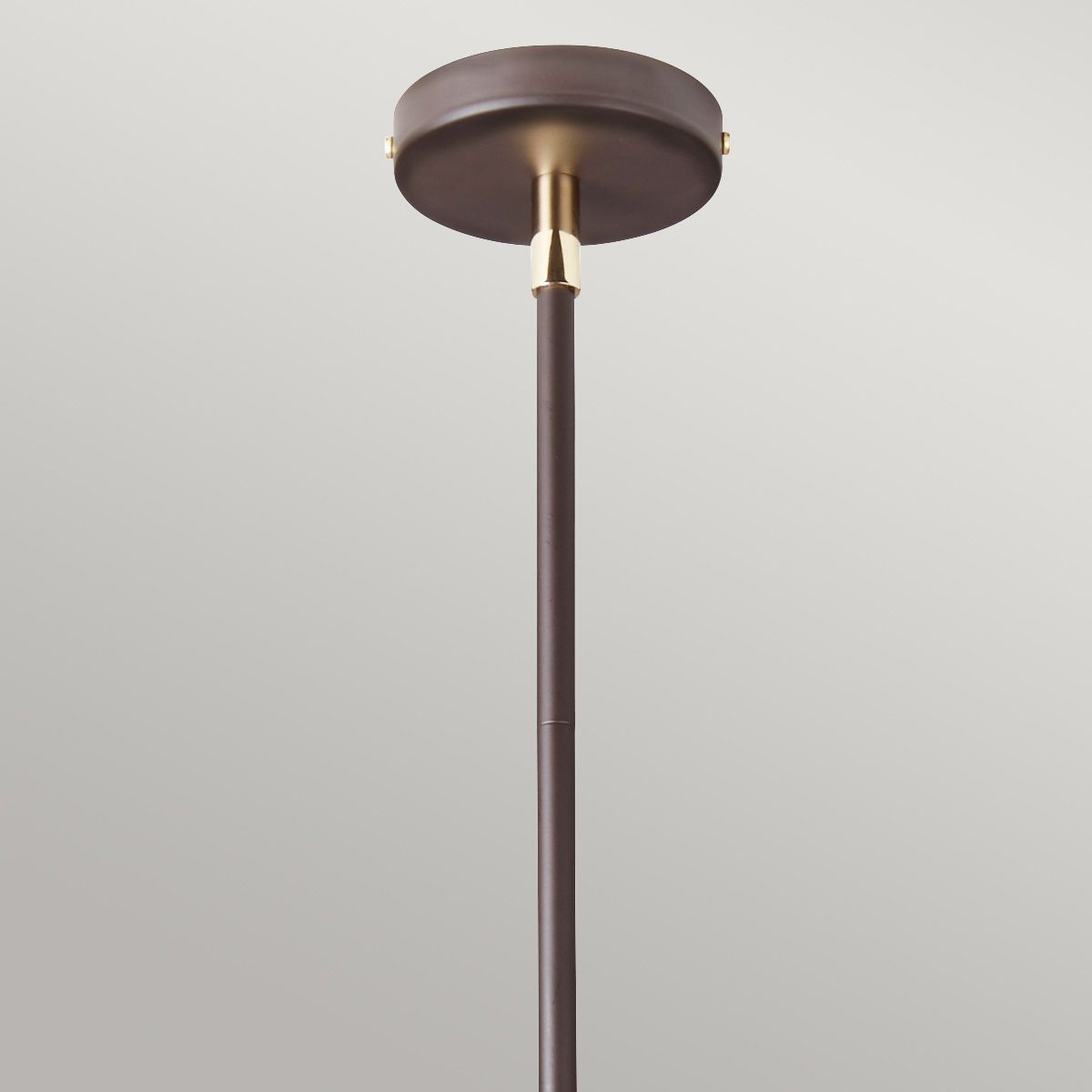 Kronleuchter Balance 5-flammig - Braun/Poliertes Messing mit braunem Schirm