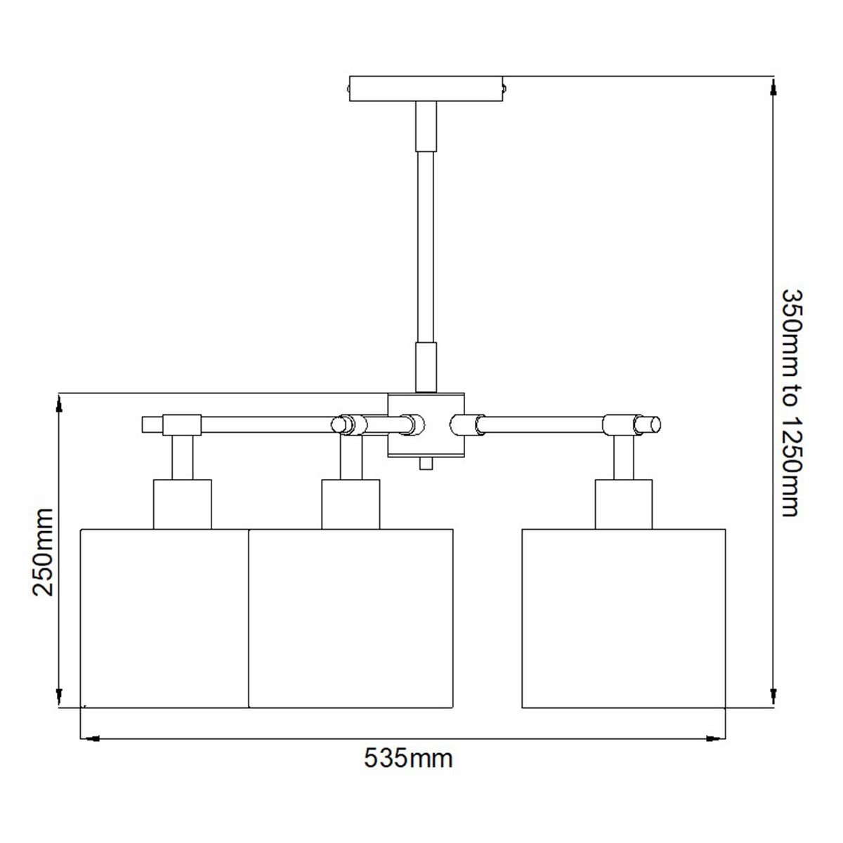 Kronleuchter Balance 5-flammig - Braun/Poliertes Messing mit braunem Schirm