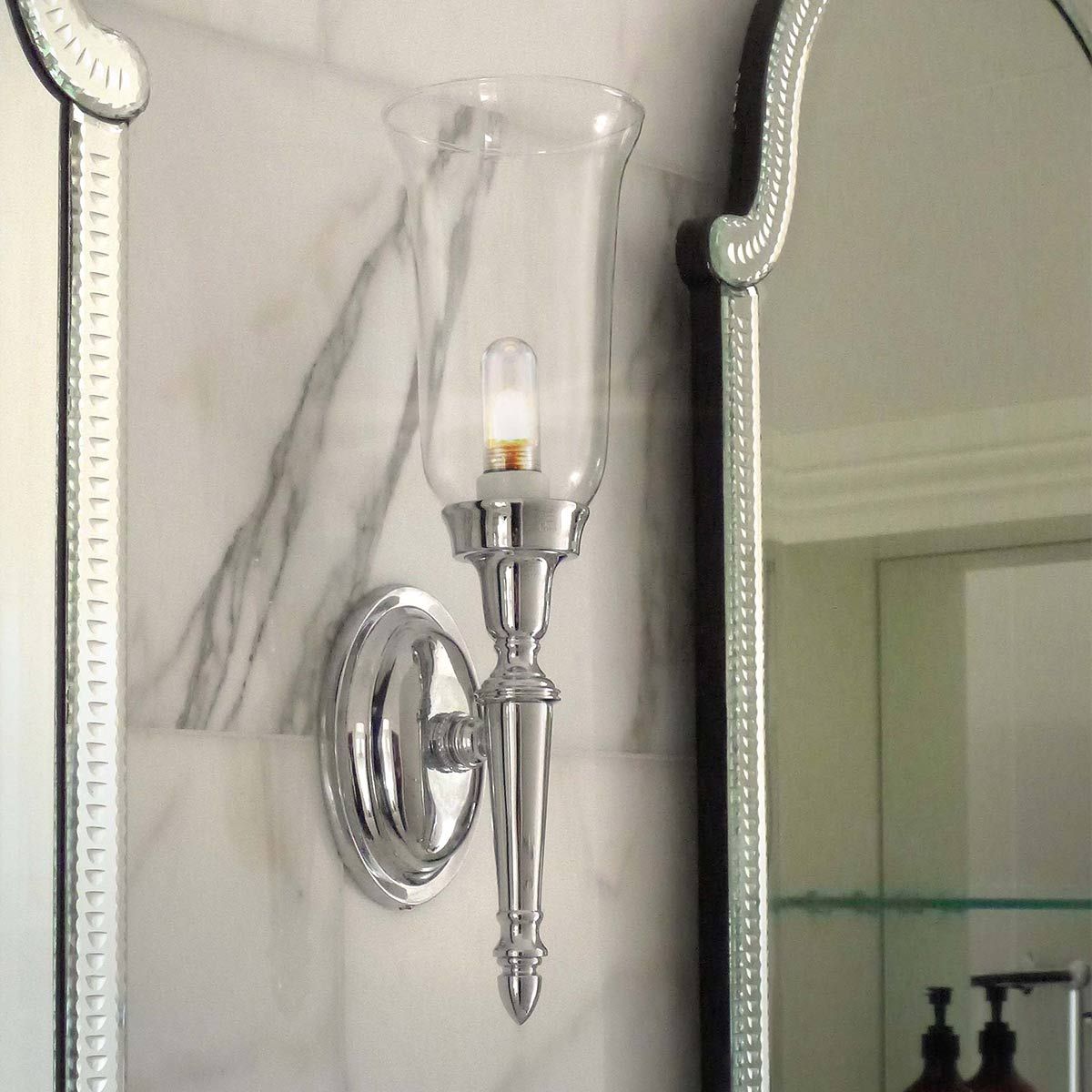 Wandleuchte Dryden 1-flammig, Nickel poliert, LED G9