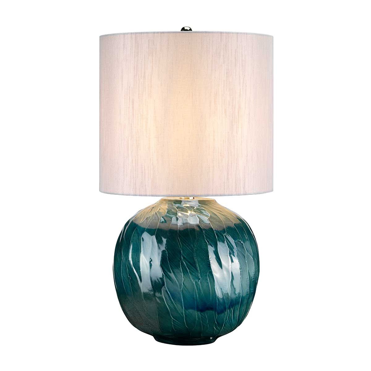 Blue Globe 1-flammige Tischlampe - Blau mit hellgrauem Schirm