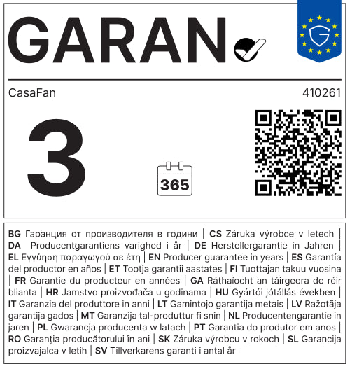 Garantie fabricant de 3 ans