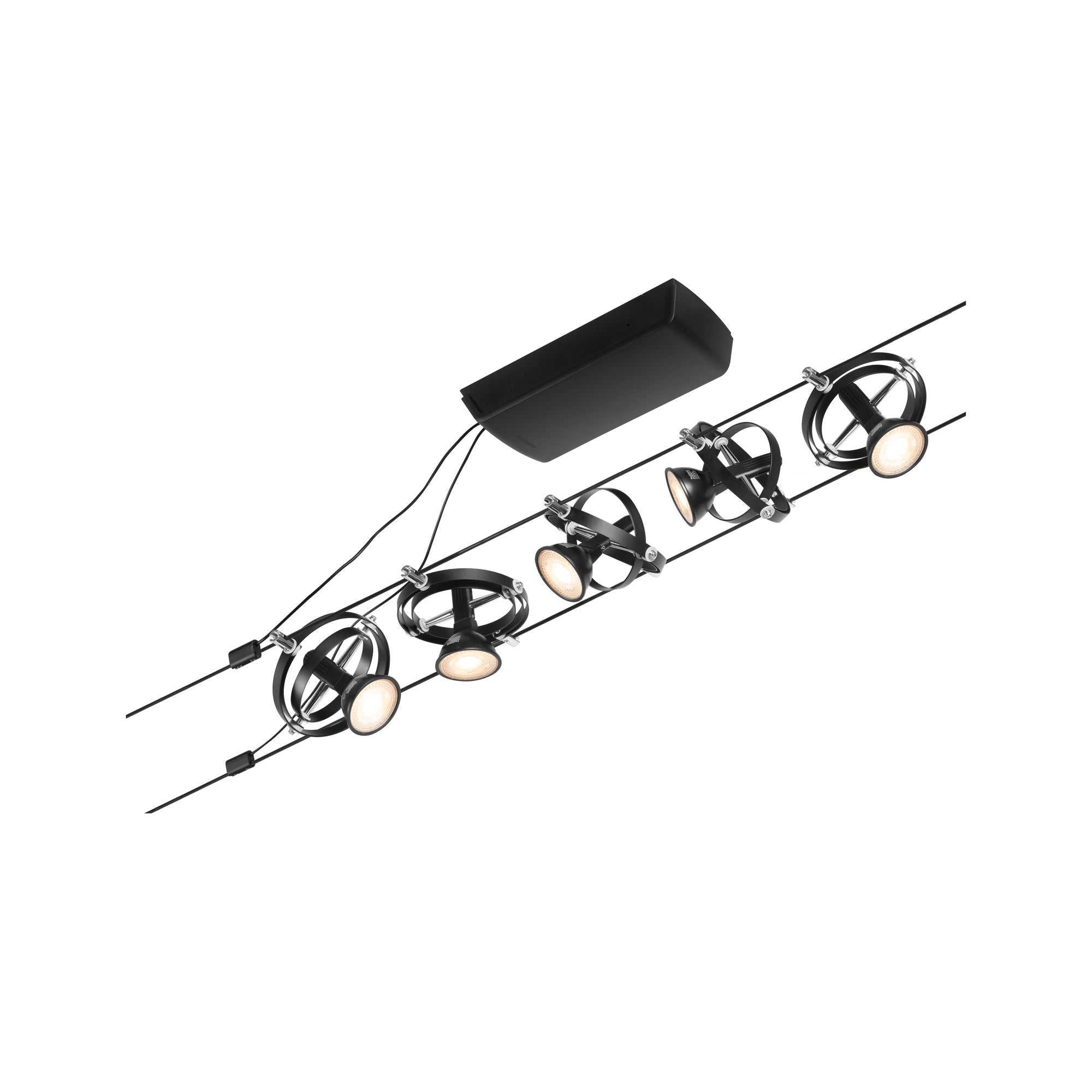 CorDuo Cardan Basisset GU5,3 max. 5x10W 230/12V Schwarz matt/Chrom - Paulmann - 94440