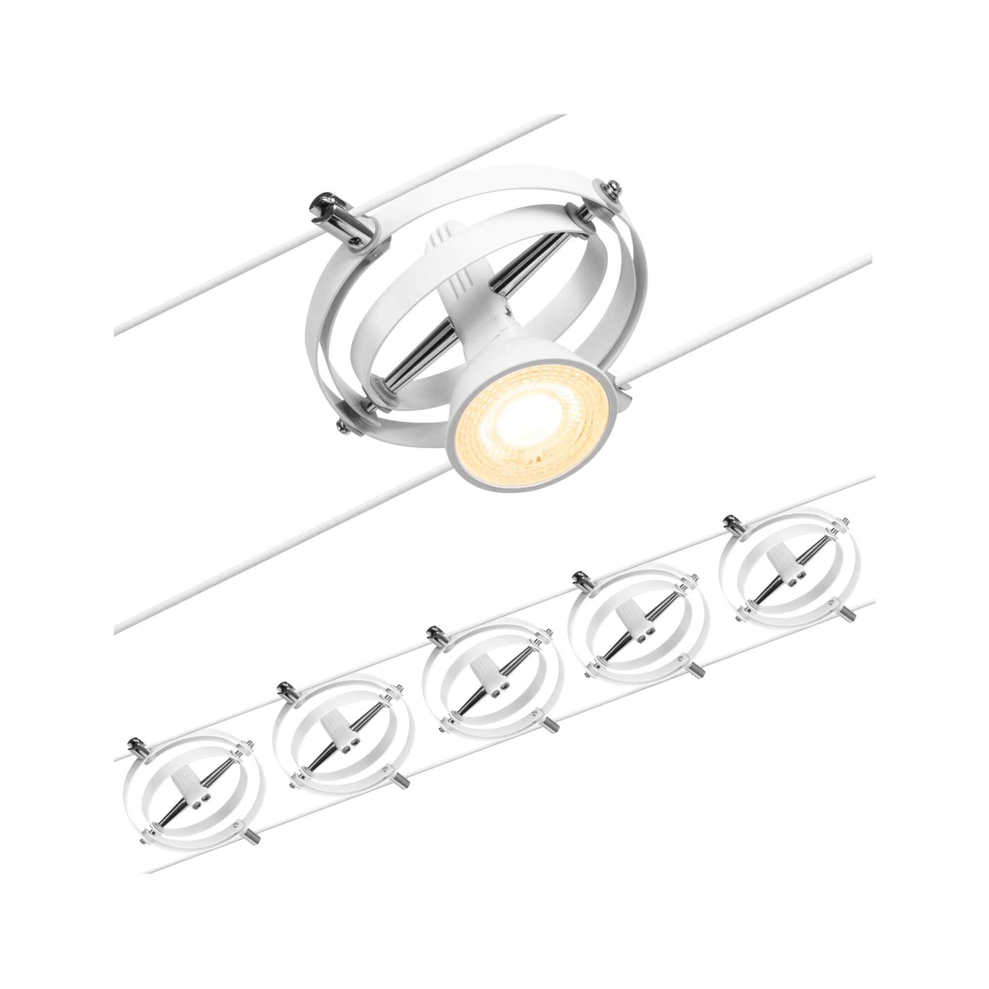 CorDuo Cardan Basisset GU5,3 max. 5x10W 230/12V Weiß matt/Chrom - Paulmann - 94438