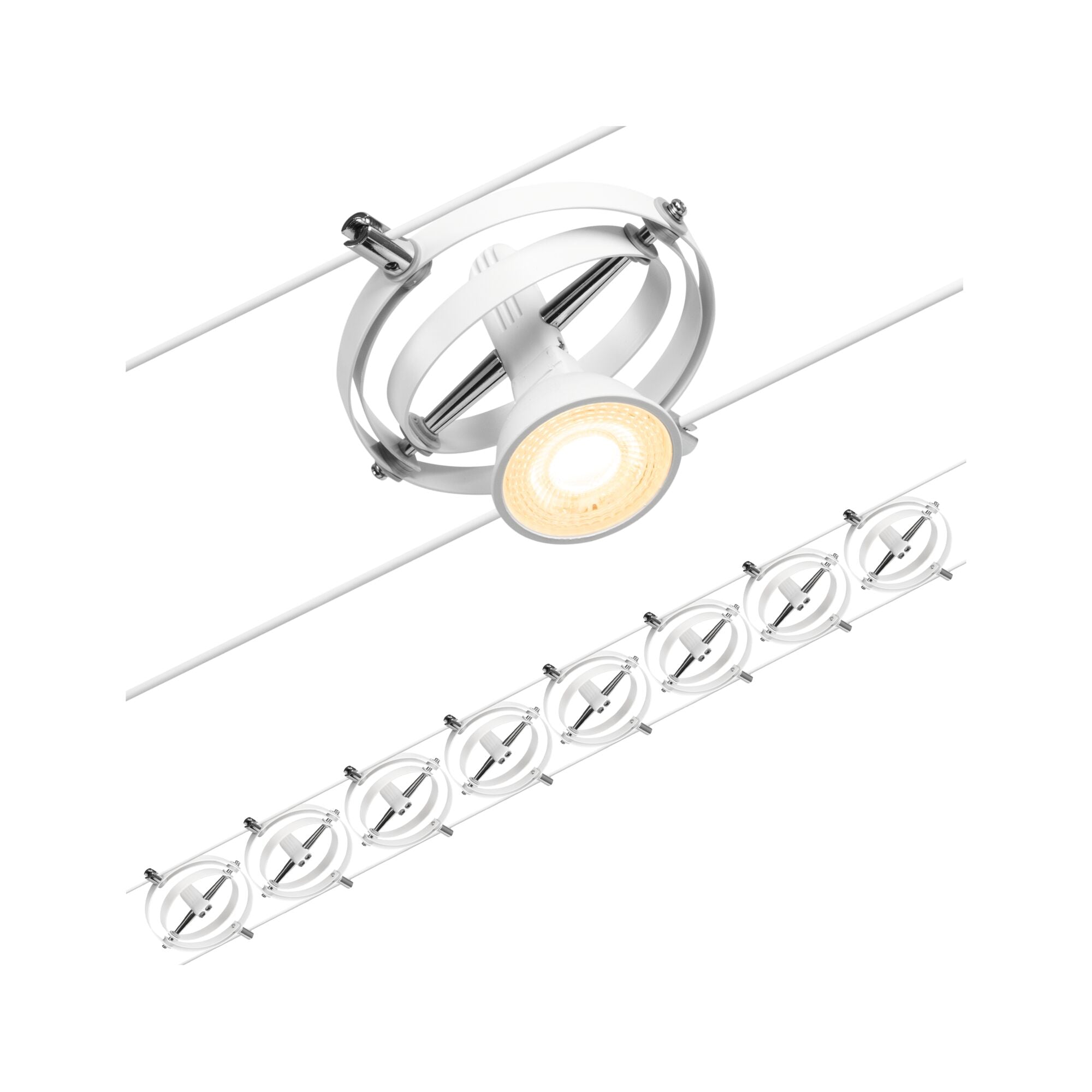 CorDuo Cardan Basisset GU5,3 max. 8x7,5W 230/12V Weiß matt - Paulmann - 94492