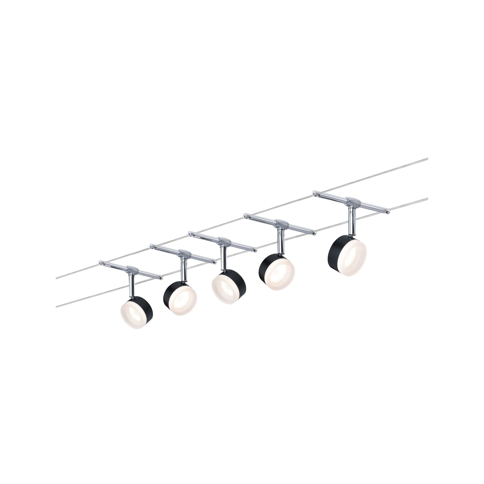 CorDuo ClearLED 5x150lm 5x4W 2700K 230/12V Schwarz/Chrom - Paulmann - 94457