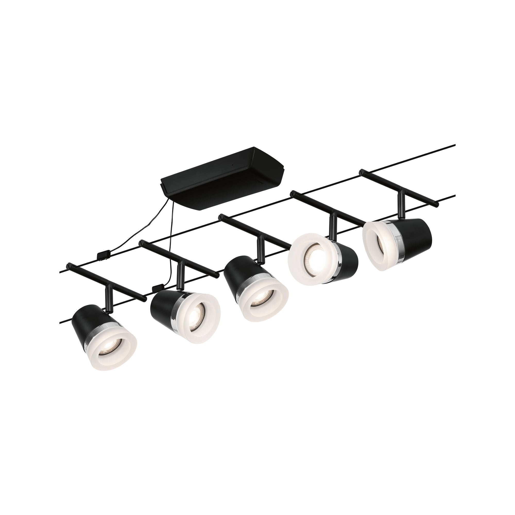 CorDuo Cone Basisset GU5,3 max. 5x10W 230/12V Schwarz matt/Chrom - Paulmann - 94463
