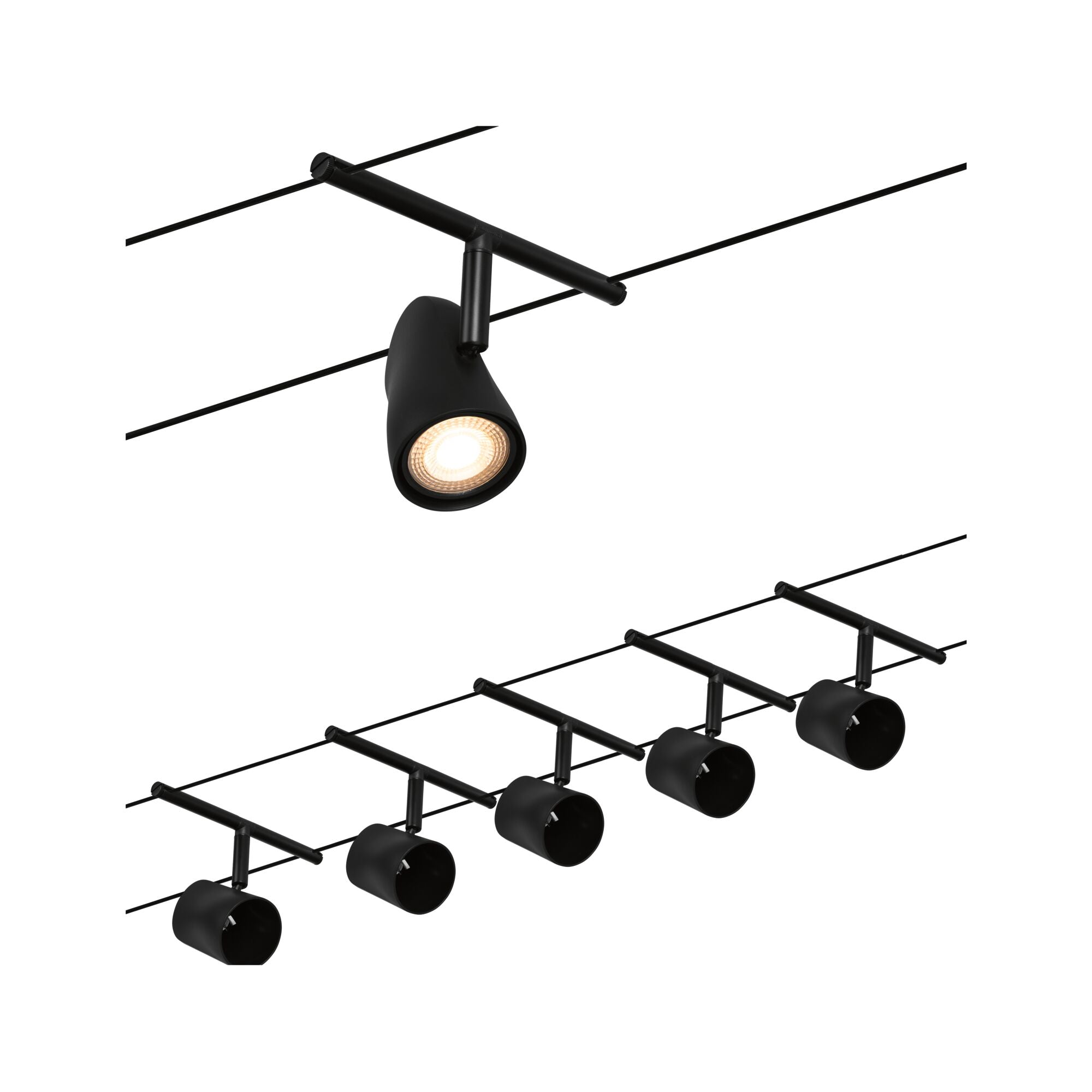 CorDuo Cup Basisset GU5,3 max. 5x10W 230/12V Schwarz matt/Chrom - Paulmann - 94469