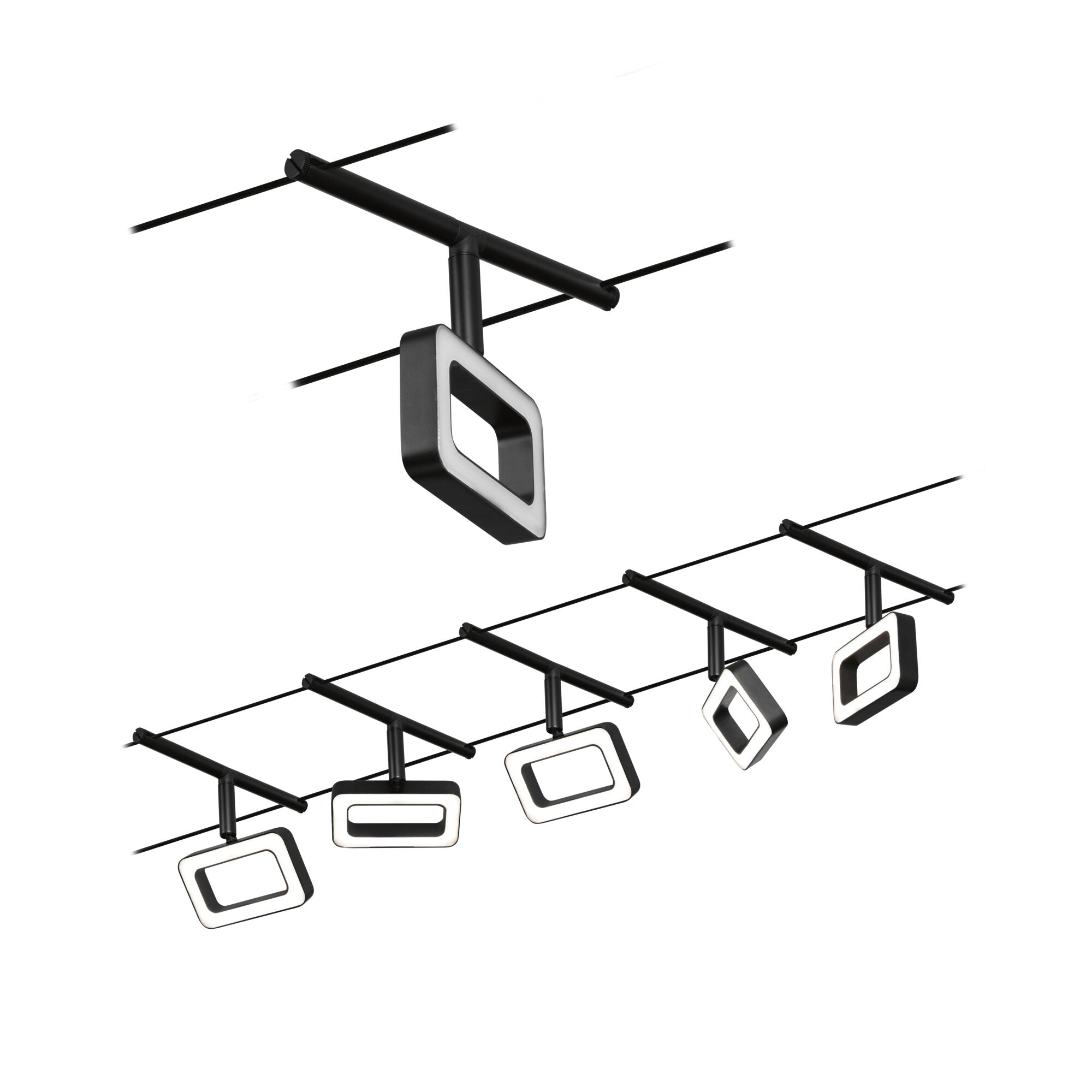 CorDuo Frame Basisset 5x280lm 5x4,8W 3000K 230/12V Schwarz matt/Chrom - Paulmann - 94485