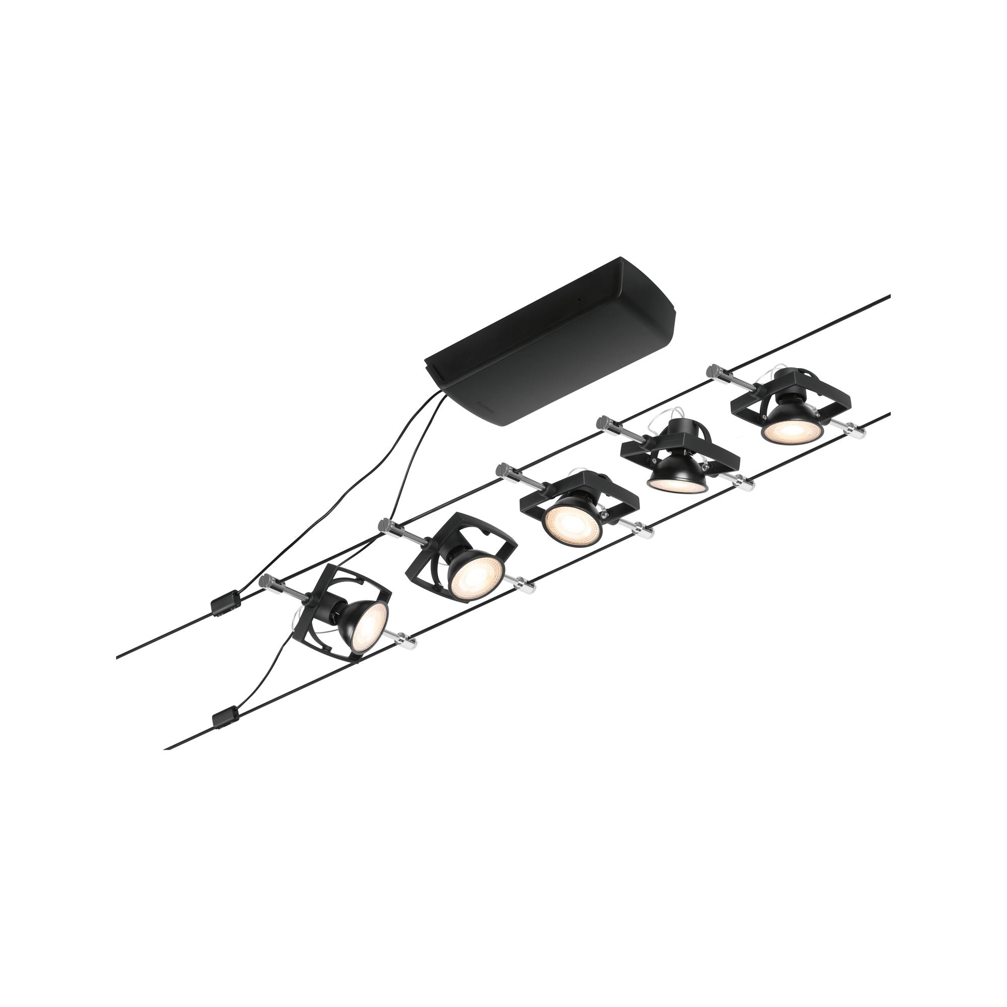 CorDuo Mac II Basisset GU5,3 max. 5x10W 230/12V Schwarz matt/Chrom - Paulmann - 94434