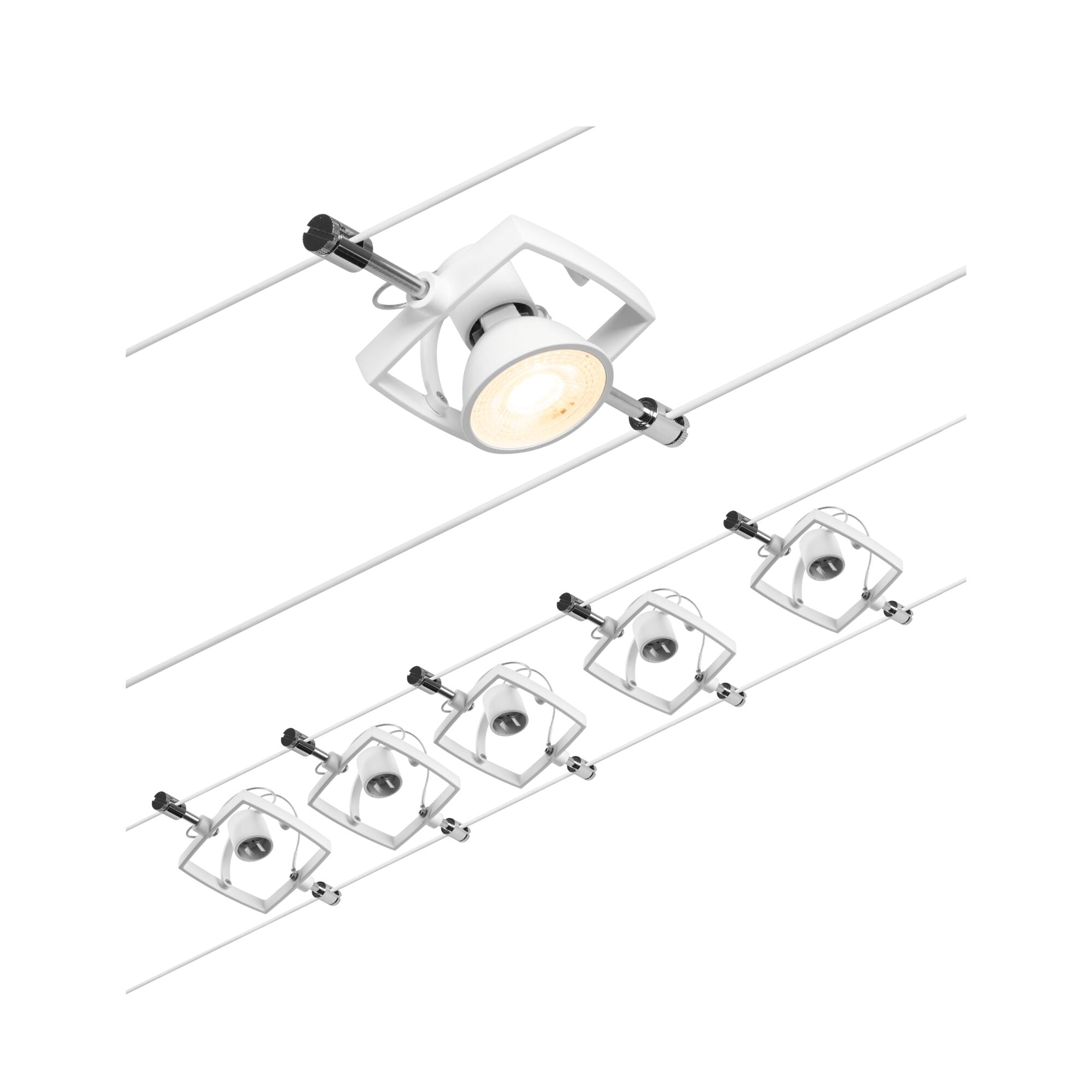 CorDuo Mac II Basisset GU5,3 max. 5x10W 230/12V Weiß matt/Chrom - Paulmann - 94432
