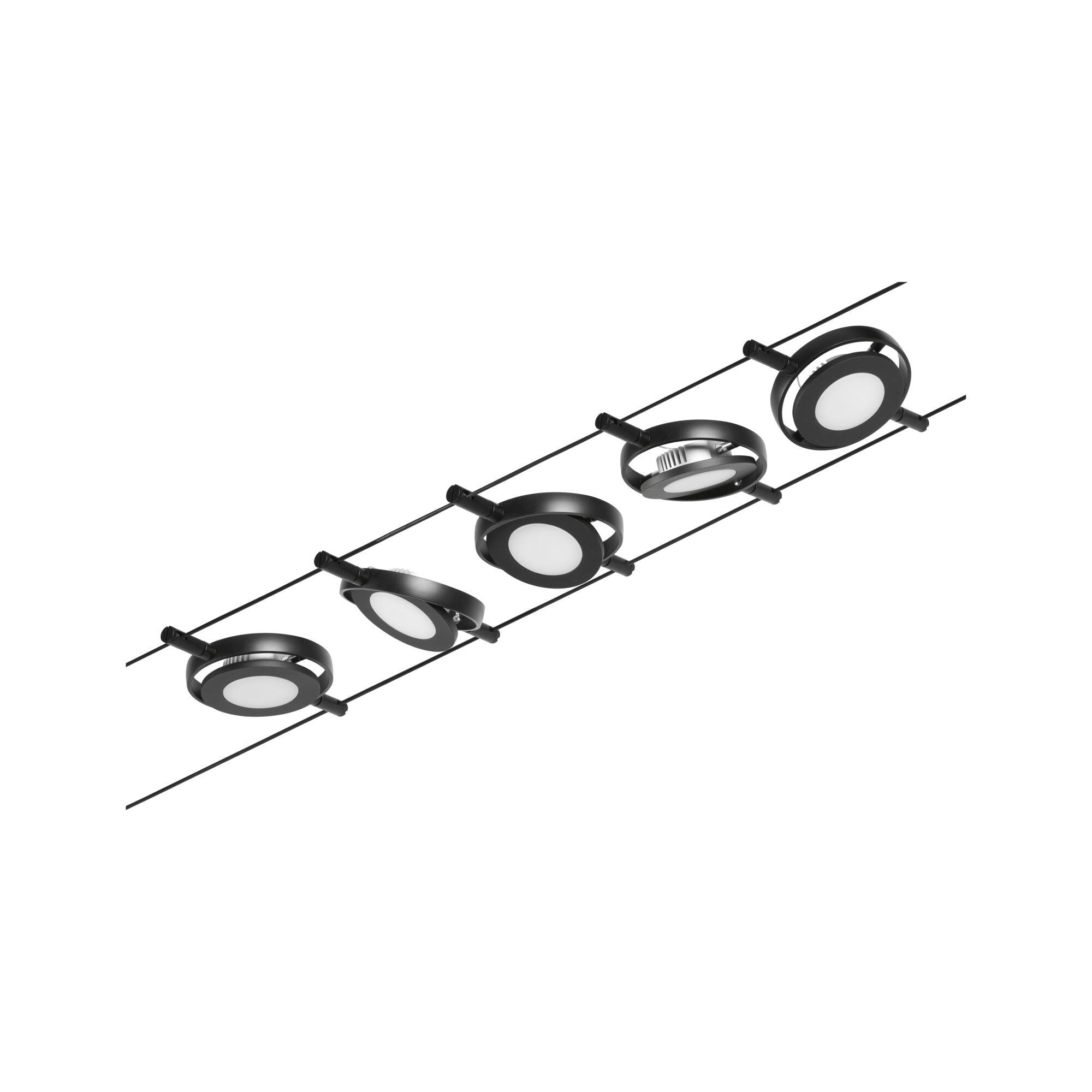 CorDuo RoundMac Basisset 5x200lm 5x4,5W 3000K 230/12V Schwarz matt/Chrom - Paulmann - 94418