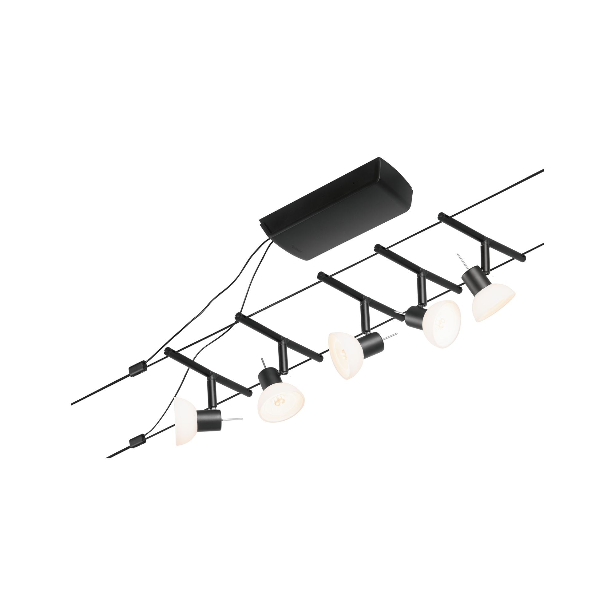 CorDuo Sheela Basisset GU5,3 max. 5x10W 230/12V Schwarz matt/Chrom - Paulmann - 94450
