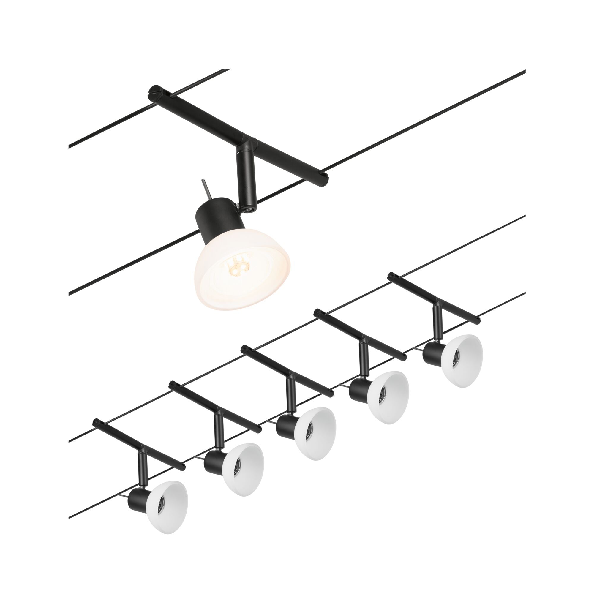 CorDuo Sheela Basisset GU5,3 max. 5x10W 230/12V Schwarz matt/Chrom - Paulmann - 94450