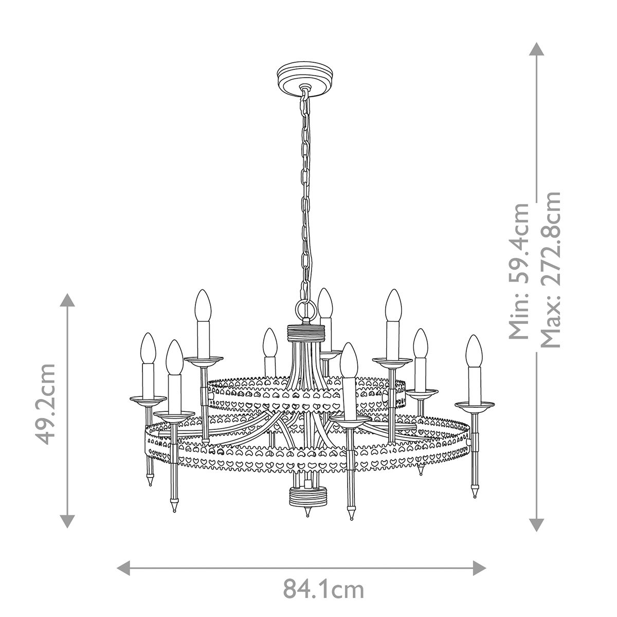 Kronleuchter Crown 9-flammig - Iron Gate
