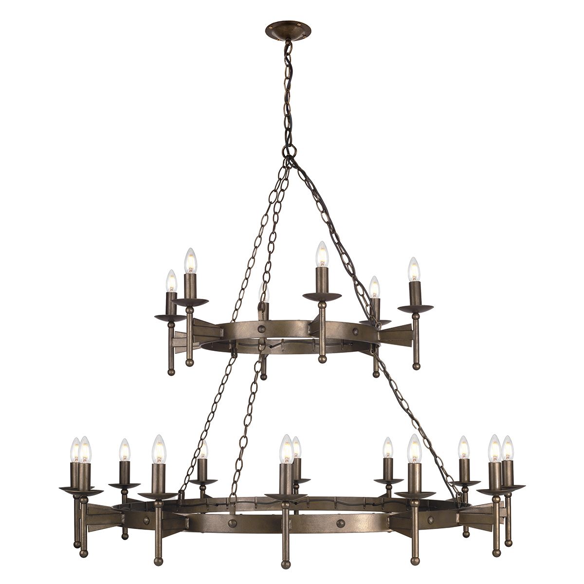 Cromwell Kronleuchter mit 18 Lichtern - Alte Bronze