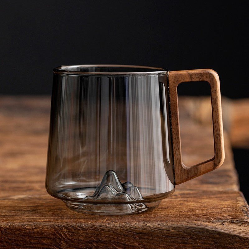 Design - Glastasse mit Holzgriff – perfekt für Tee & Kaffee - leuchtengrosshandel24 - CJYD228071401AZ