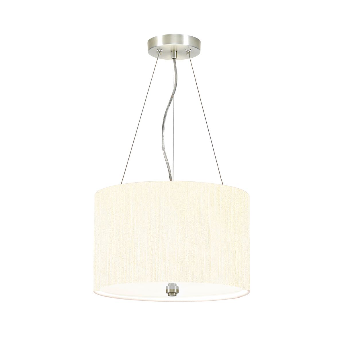 Pearce 14" Pendelleuchte mit Deckenplatte aus poliertem Chrom - Poliertes Chrom mit elfenbeinfarbenem Lampenschirm