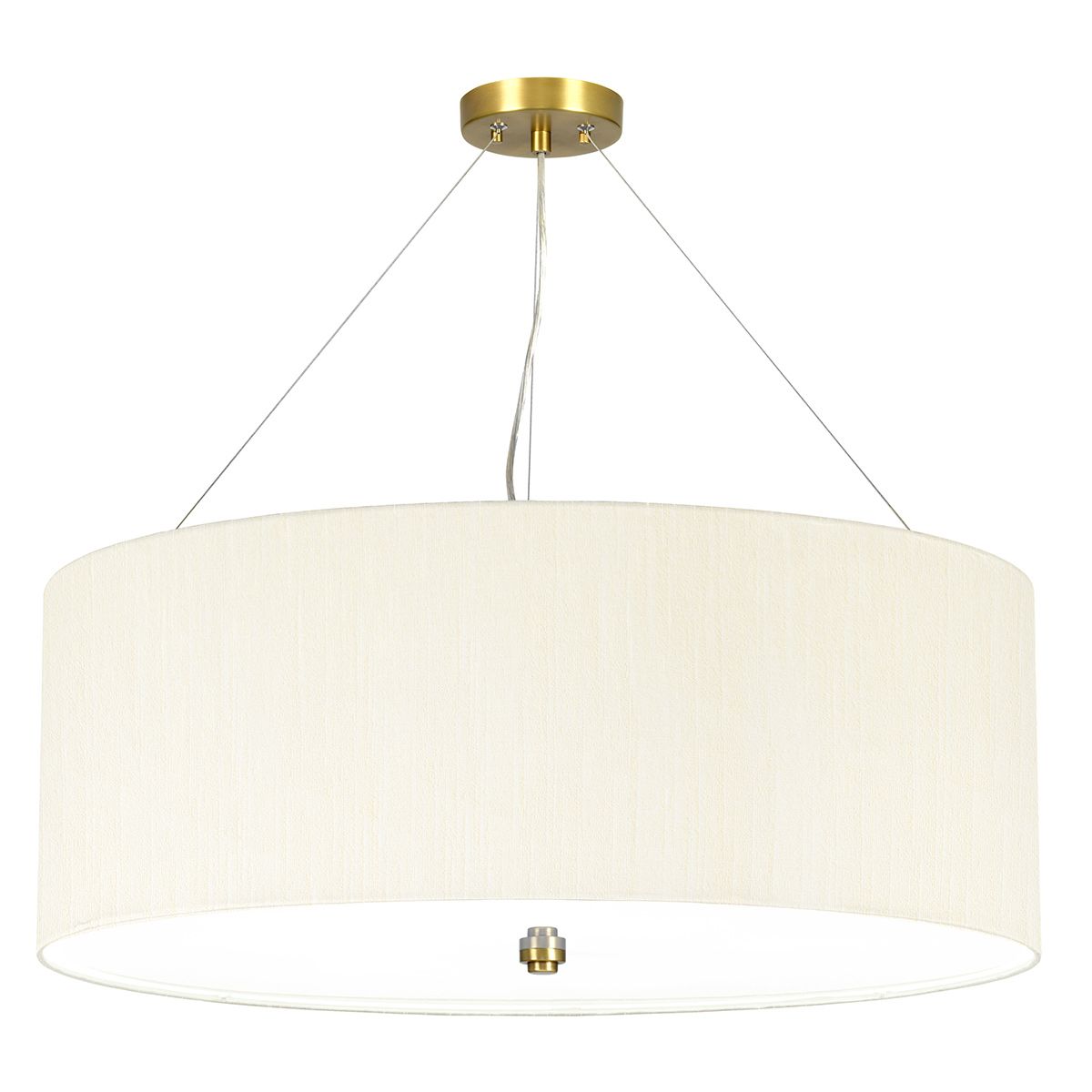 Pearce 26" Pendelleuchte mit Deckenplatte aus gealtertem Messing - gealtertes Messing mit elfenbeinfarbenem Schirm