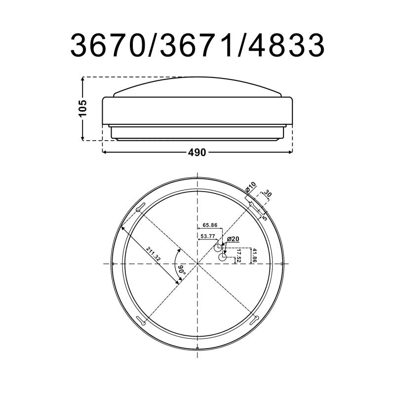 DOTLUX LED - Leuchte LUNAsilver - exit Ø490mm 33W COLORselect IP44 - Dotlux - 3671 - 499120