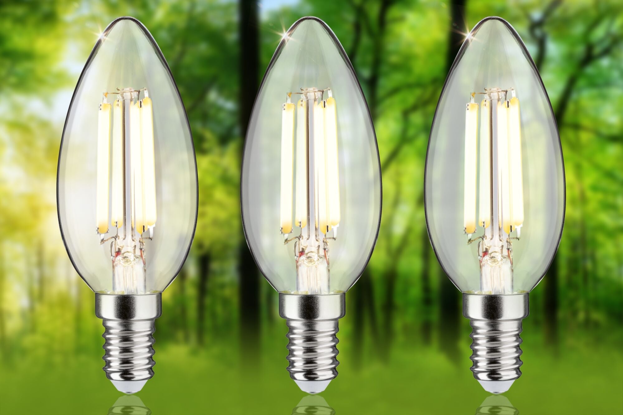 Eco - Line LED Kerze 3er - Pack 98mm 525lm 2,5W 3000K Klar - Paulmann - 29199