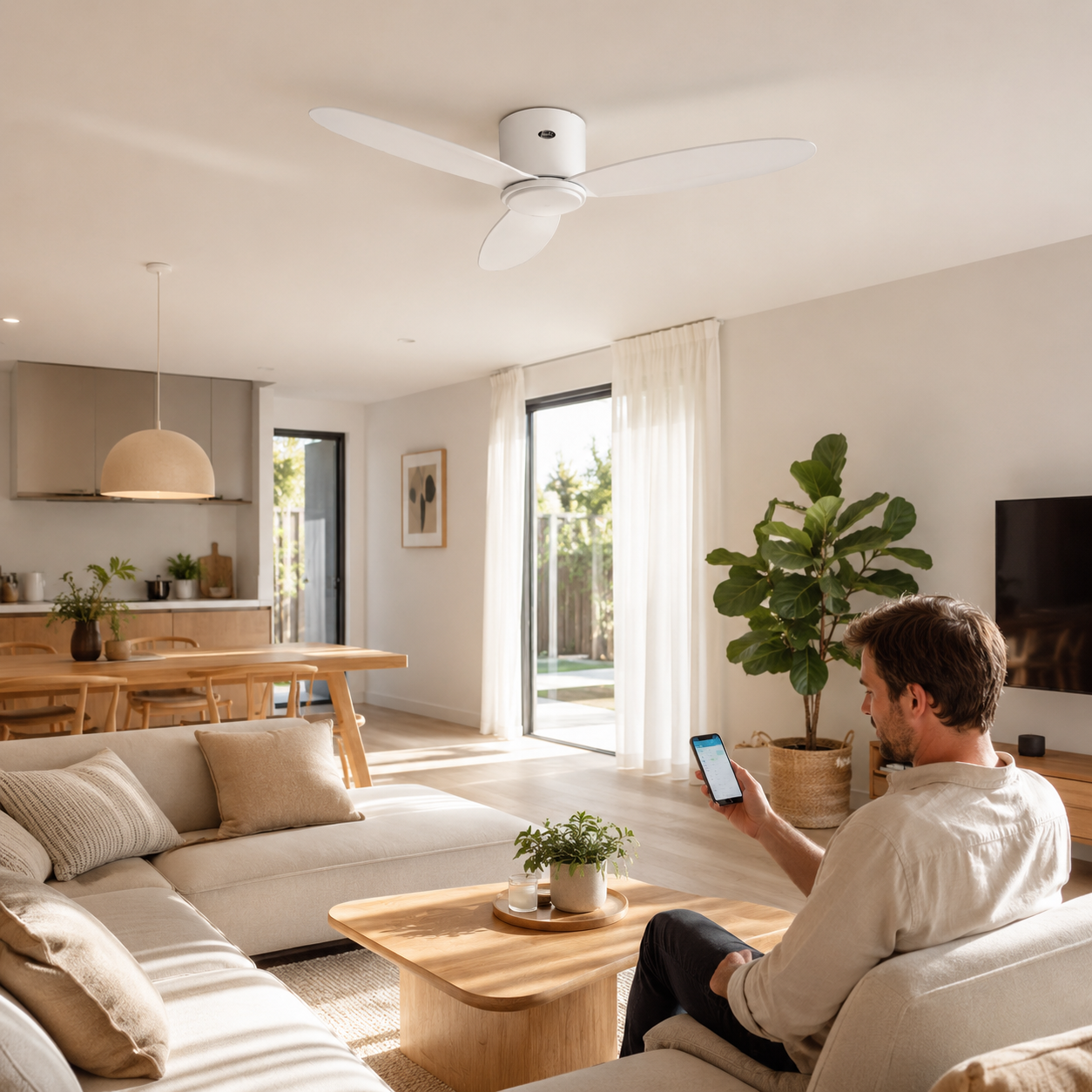 WiFi/WLAN Deckenventilator ECO PLANO II 132 WiFi
