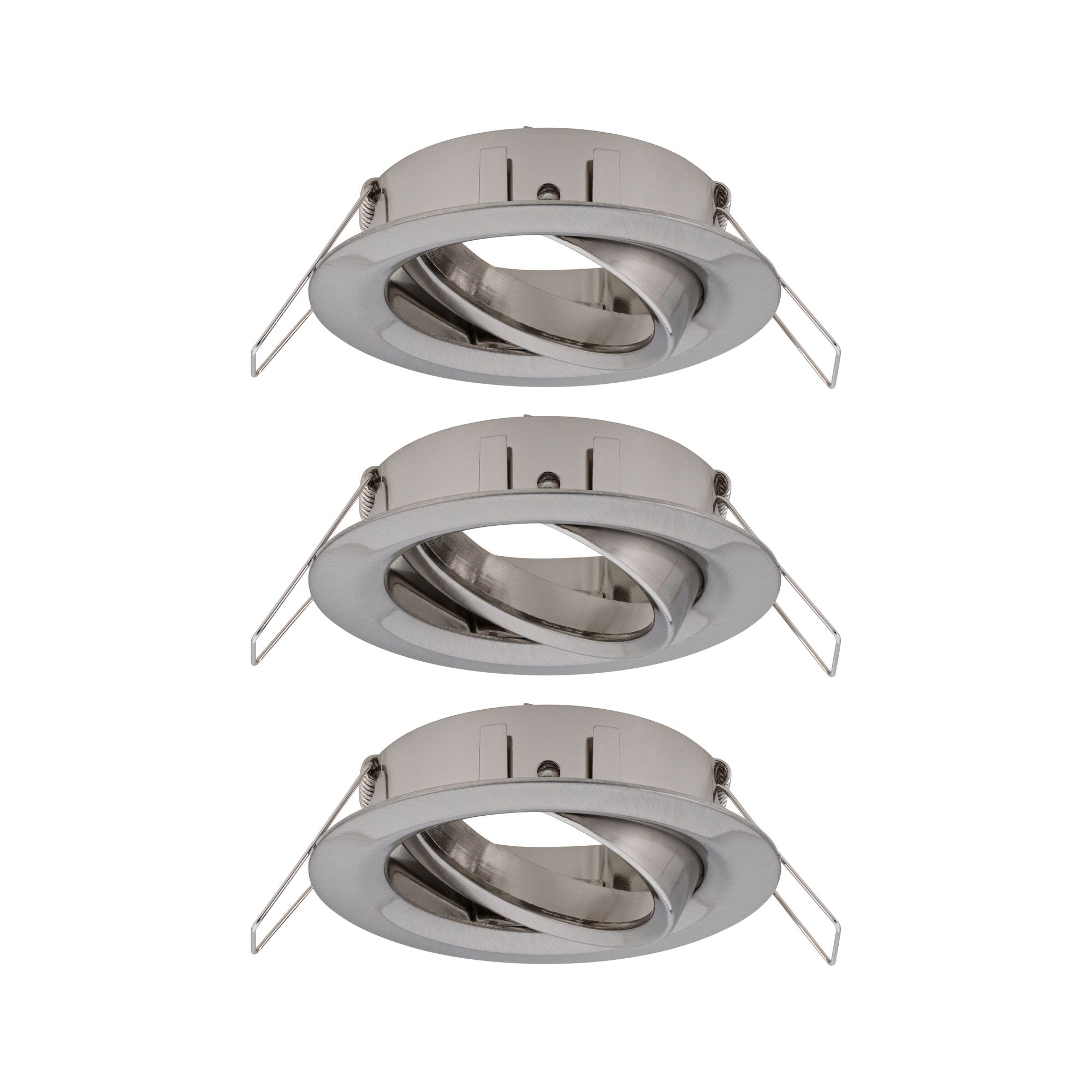 Einbauleuchte Choose Basisset schwenkbar rund 84mm 50° max. 3x10W 230V dimmbar Eisen gebürstet - Paulmann - 92485