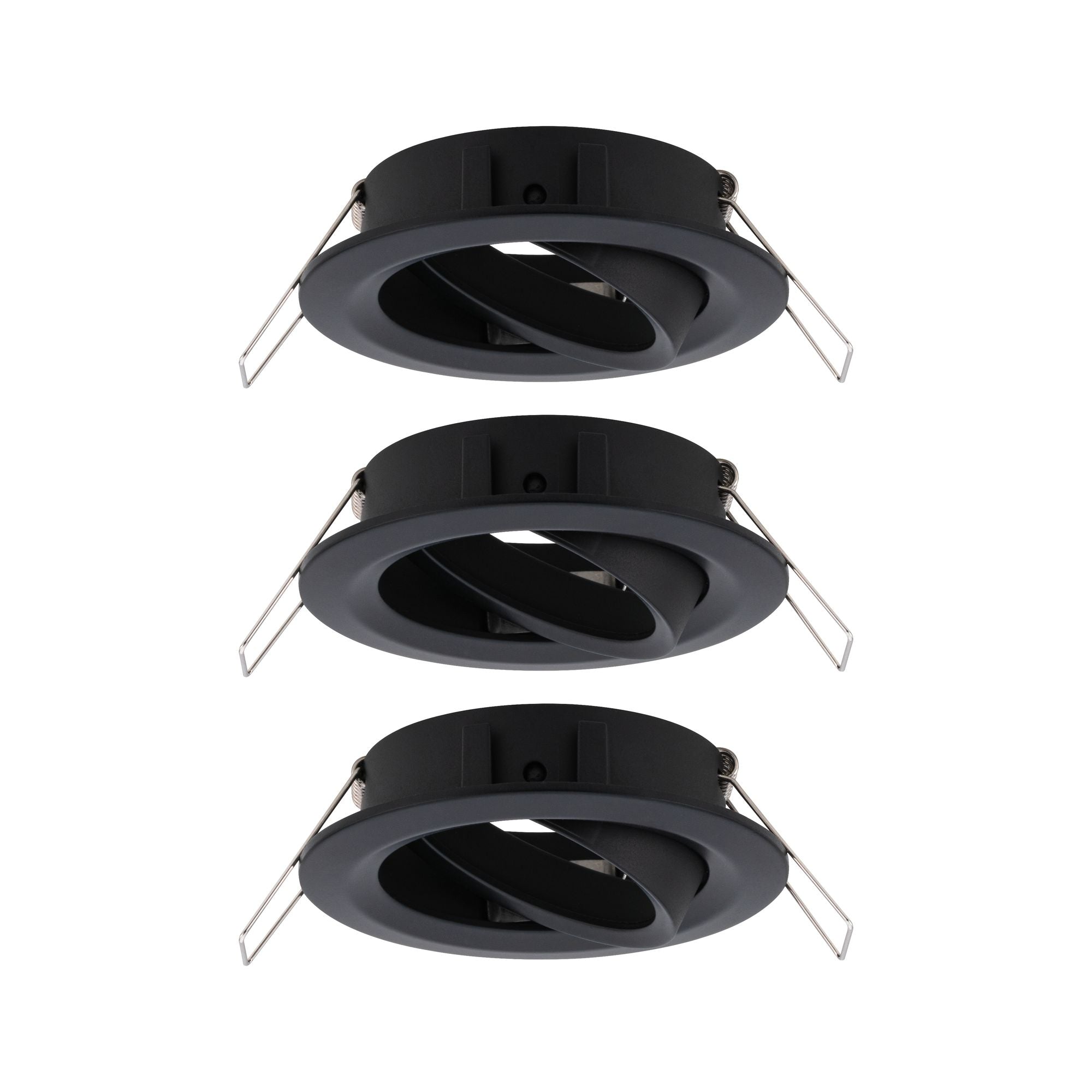 Einbauleuchte Choose Basisset schwenkbar rund 84mm 50° max. 3x10W 230V dimmbar Schwarz matt - Paulmann - 92487